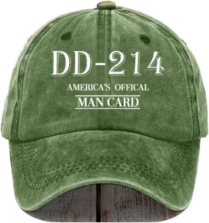 Unisex Dd 214 America's Official Man Card Baseball Cap Veteran Day Gifts Hat