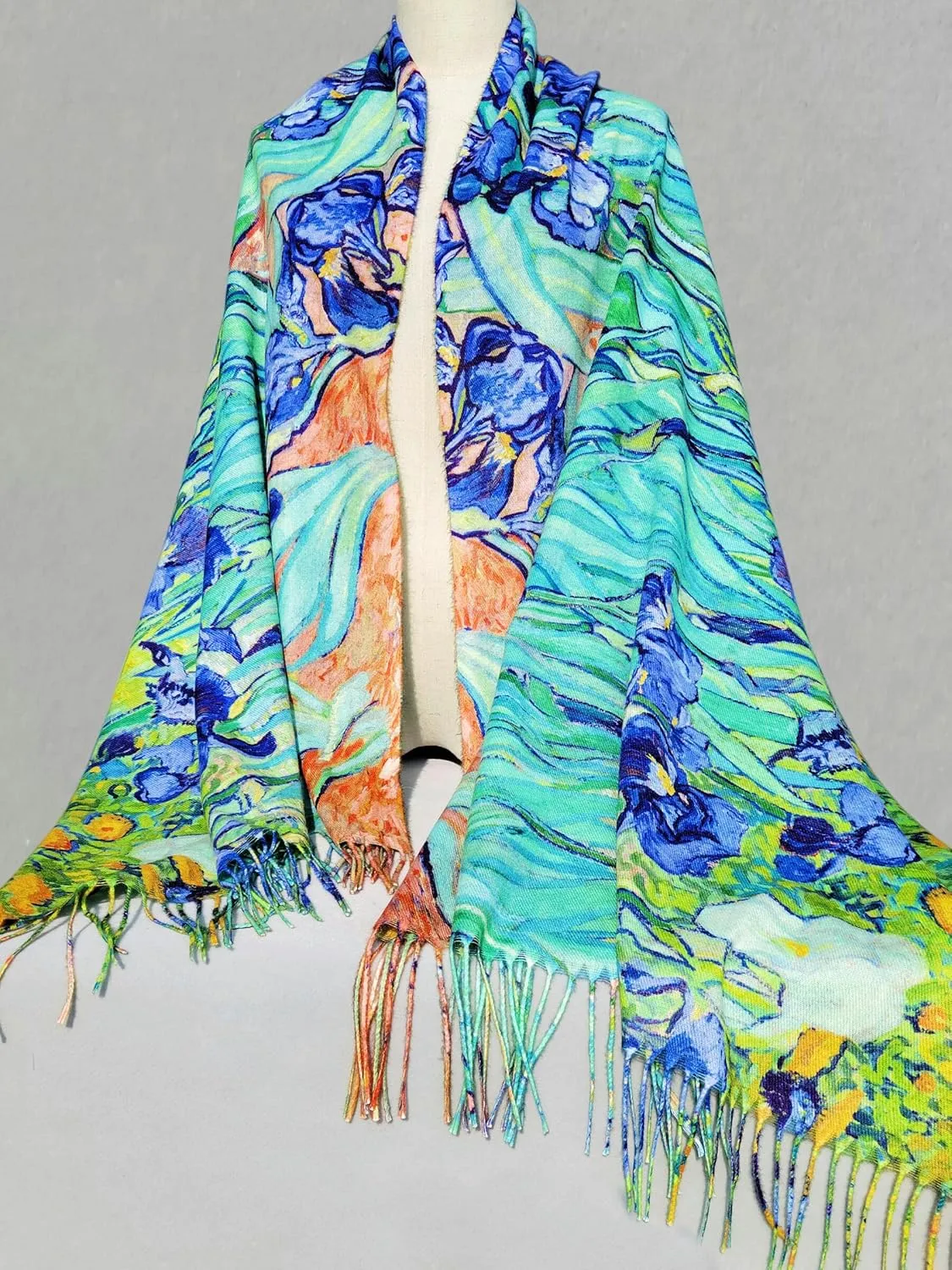 VENVSBEE Van Gogh Scarves Art Scarf for Women Best Gift Reversible Soft Cashmere Feel Shawl Wrap Pashmina in Gift Box