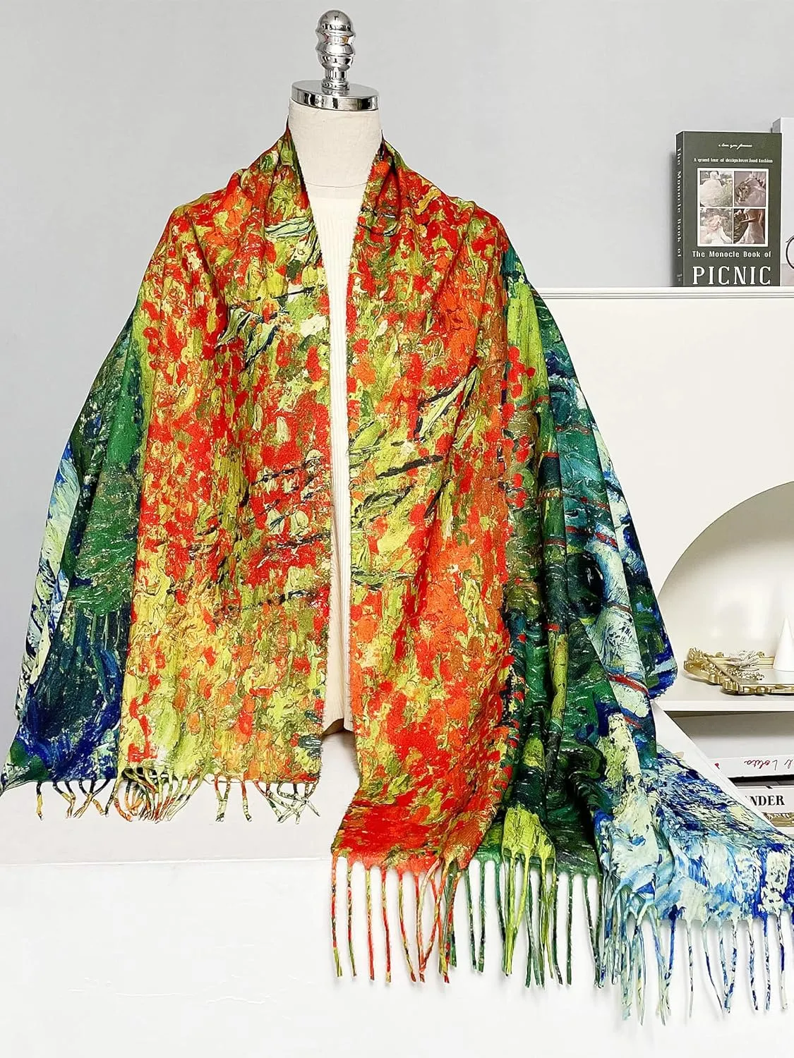 VENVSBEE Van Gogh Scarves Art Scarf for Women Best Gift Reversible Soft Cashmere Feel Shawl Wrap Pashmina in Gift Box