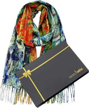 VENVSBEE Van Gogh Scarves Art Scarf for Women Best Gift Reversible Soft Cashmere Feel Shawl Wrap Pashmina in Gift Box