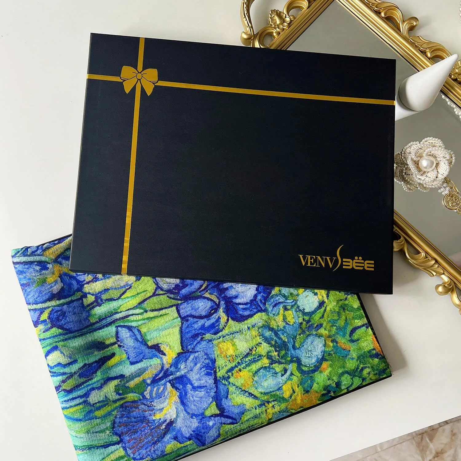 VENVSBEE Van Gogh Scarves Art Scarf for Women Best Gift Reversible Soft Cashmere Feel Shawl Wrap Pashmina in Gift Box