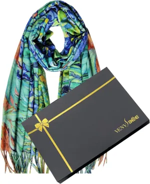VENVSBEE Van Gogh Scarves Art Scarf for Women Best Gift Reversible Soft Cashmere Feel Shawl Wrap Pashmina in Gift Box
