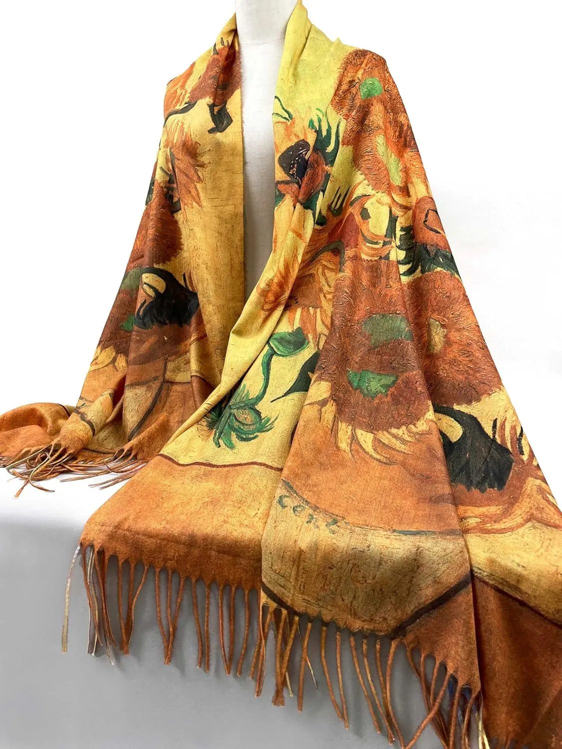 VENVSBEE Van Gogh Scarves Art Scarf for Women Best Gift Reversible Soft Cashmere Feel Shawl Wrap Pashmina in Gift Box