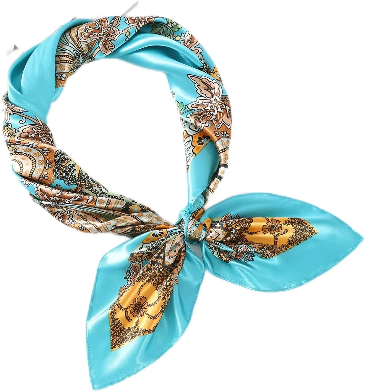 Women's 35" Satin Square Silk Like Hair Scarves and Wraps-Square Silk Head Scarf for wrapping hair
