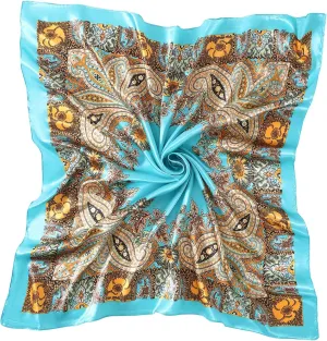 Women's 35" Satin Square Silk Like Hair Scarves and Wraps-Square Silk Head Scarf for wrapping hair